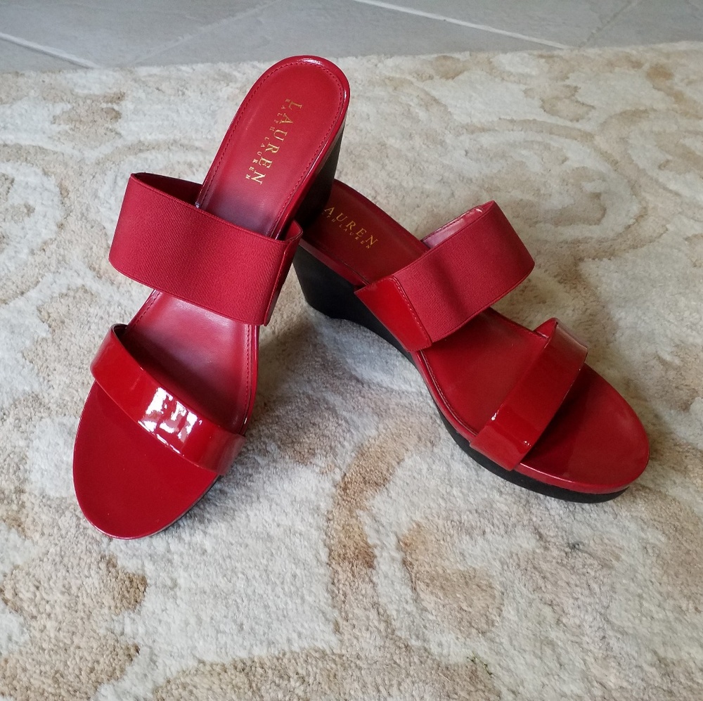 Lauren Ralph Lauren Bright Red Slides